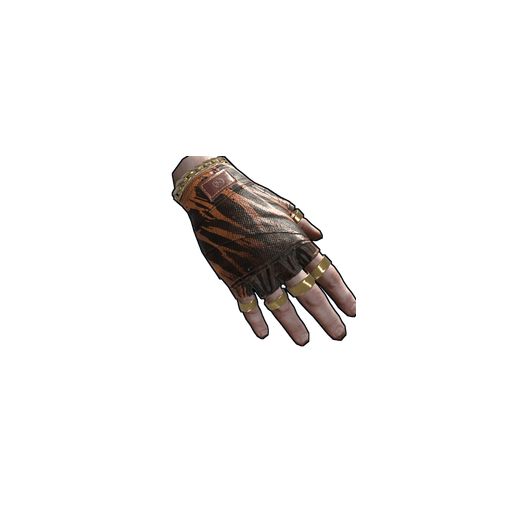 Gold Chains Leather Gloves